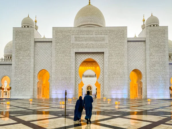 Абу Аби Арабский Эмират Сентября 2021 Года Самая Большая Мечеть — стоковое фото