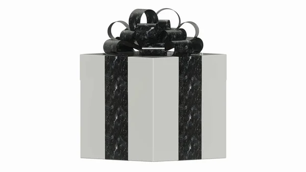 Quadratische Geschenkbox Aus Karton Mit Schleife — Stockfoto