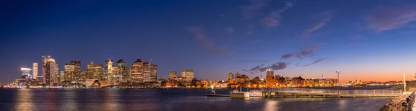 Панорамный Снимок Городского Пейзажа Бостона Закате — стоковое фото