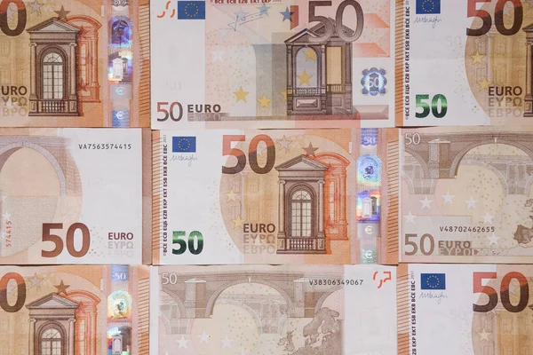 Χρήματα Ευρώ Πλαίσιο Για Σχεδίαση Τραπεζογραμματίων Πολλά Τραπεζογραμμάτια Ευρώ Συσσωρεύτηκαν — Φωτογραφία Αρχείου