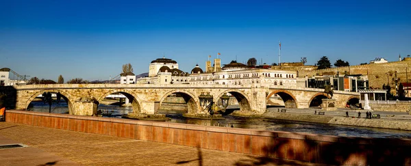 Puente Más Antiguo Ciudad Puente Piedra Skopje Macedonia —  Fotos de Stock