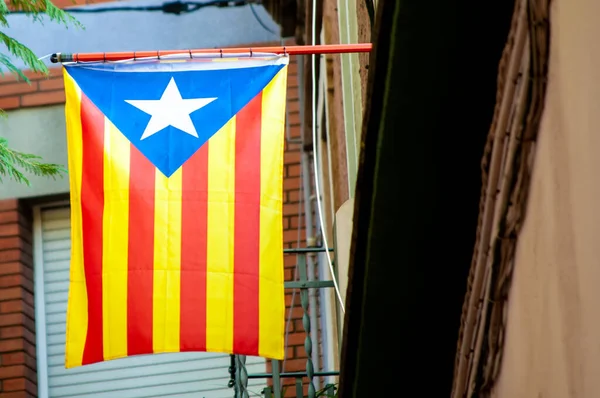 Molins Rei Spagna Dicembre 2021 Bandiera Indipendenza Della Catalogna Estelada — Foto Stock