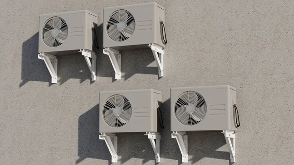 White Air Conditioner Bracket Wall Screws — Stock Photo, Image