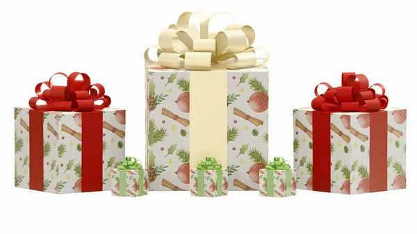 Square Cardboard Gift Box Ribbon — Foto Stock