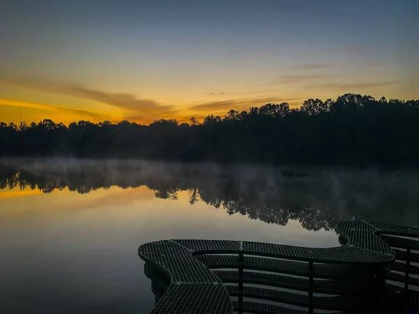 Beautiful View Lake Forest Background Suns — Stock Photo, Image