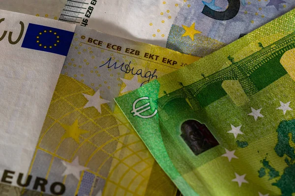 Eine Nahaufnahme Der Euro Banknoten Investitions Und Finanzkonzept — Stockfoto