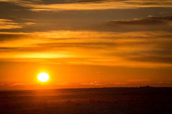Horizonte Deslumbrante Nascer Sol Laranja Leste Wyoming Eua — Fotografia de Stock