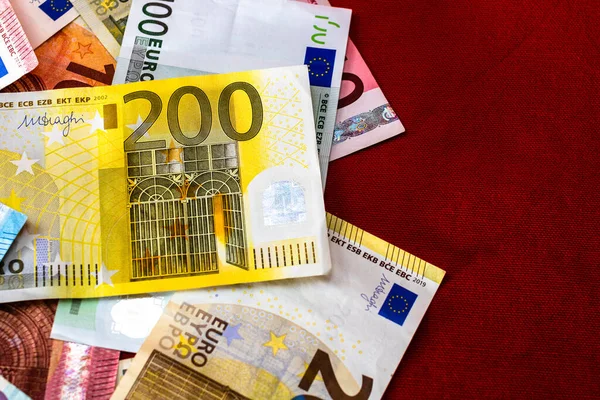 Vue Rapprochée Des Billets Euros Investissement Concept Financier — Photo