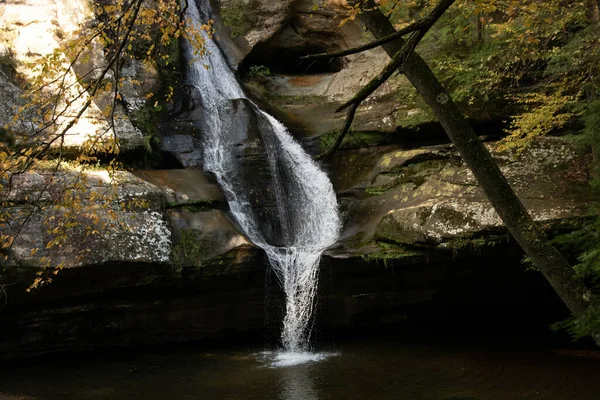 Water Falling Rocks Small Stream — Stock Photo, Image