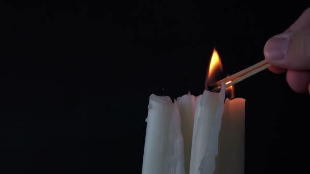 Imagens Velas Fundo Preto — Vídeo de Stock