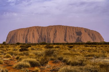 A beautiful view of the Uluru sandstone formation in the Red Center of the Northern Territory of Australia clipart