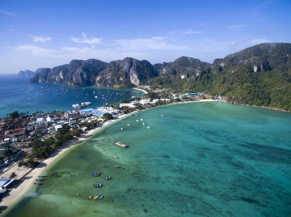 Hermosa Vista Playa Tropical Phi Phi Don Tailandia — Foto de Stock