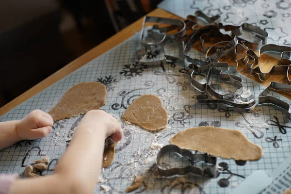 Una Vista Del Processo Fabbricazione Deliziosi Biscotti Pan Zenzero — Foto Stock