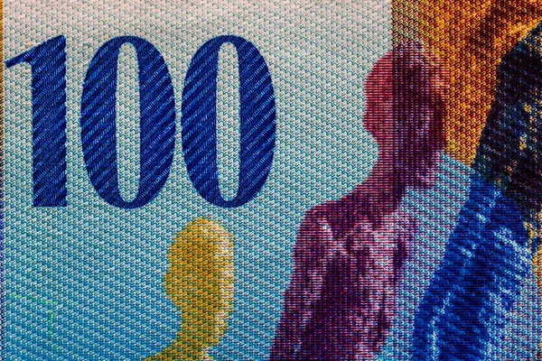 Közelkép Egy 100 Svájci Frank Bankjegyről Befektetési Pénzügyi Koncepció — Stock Fotó