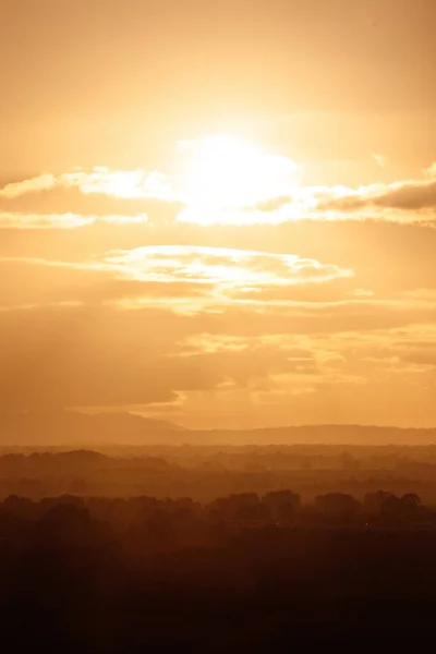Ett Fridfullt Landskap Gyllene Solnedgång Fältet Irland — Stockfoto