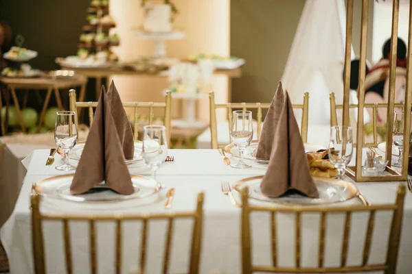 Selective Decorated Table Hall Great Event — Stock Photo, Image