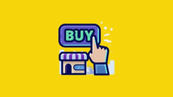 Concepto Compras Línea Comprar — Vídeos de Stock