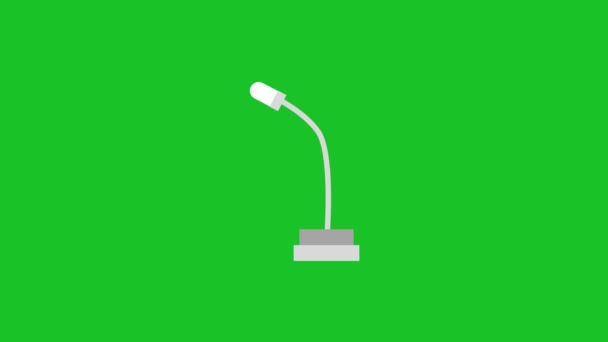 Microphone Icon Green Background — Stock Video