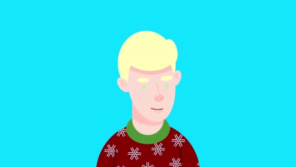 Bright Cartoon Animation Blonde Boy — Stock Video