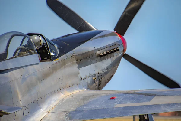 Closeup Shot Airplane Blue Sky — Stock Photo, Image