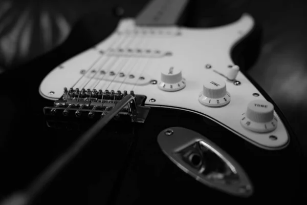 Johns Creek Spojené Státy Srpna 2019 Snímek Černého Fender Stratocaster — Stock fotografie