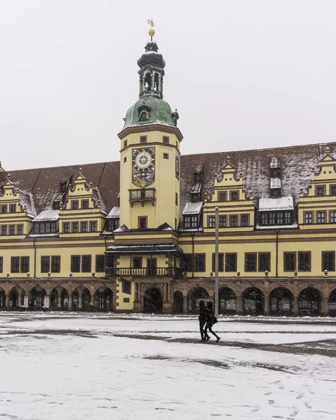 Das Museum Für Stadtgeschichte Leipzig Einem Verschneiten Tag — Stockfoto