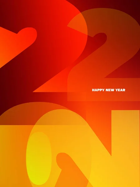 Vertical Graphic Illustration Several Two Numbers Happy New Year Text — Stockfoto