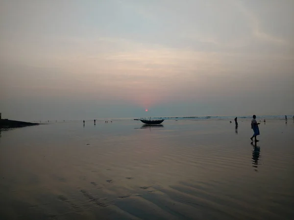 Une Belle Scène Plage Mandarmani Capturée Aube Avant Lever Soleil — Photo