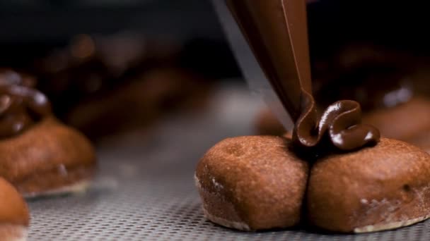 Şefin Pasta Yaparken Çekilmiş Yakın Çekim Görüntüleri — Stok video
