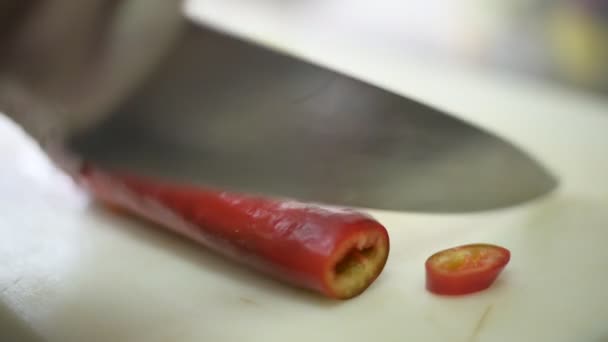 Zbliżenie Czerwony Gorący Papryka Chili — Wideo stockowe