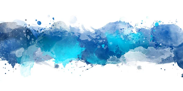 Графическая Иллюстрация Синих Следов Краски Выделенных Белом Фоне — стоковое фото