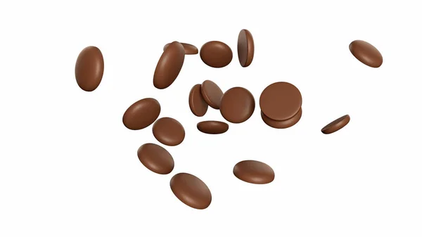 Representación Caramelos Chocolate Con Leche Aislados Sobre Fondo Blanco —  Fotos de Stock