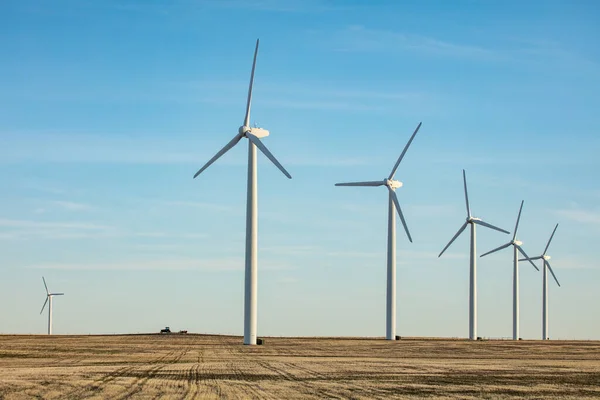 Row Windmills Wind Farm Northern Colorado — Stockfoto
