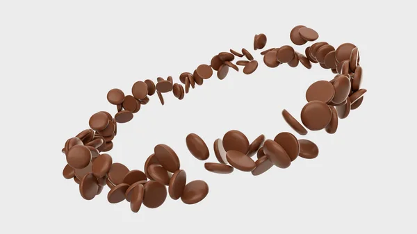Eine Darstellung Von Milchschokoladenbonbons Isoliert Auf Weißem Hintergrund — Stockfoto