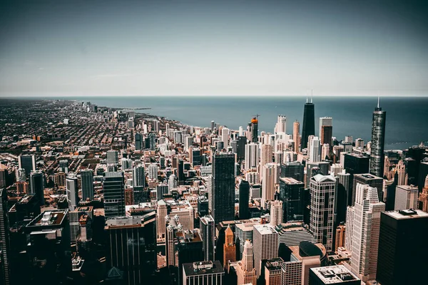 Chicago Abd Deki Gökdelenlerin Hava Görüntüsü — Stok fotoğraf