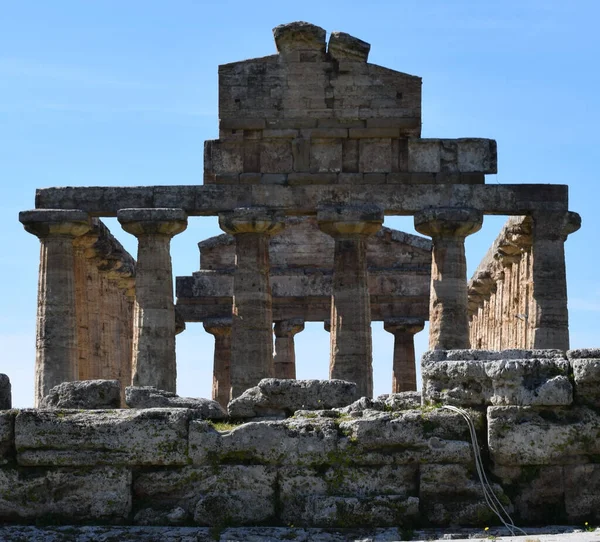 Park Archeologiczny Paestum Włoszech Dzień — Zdjęcie stockowe