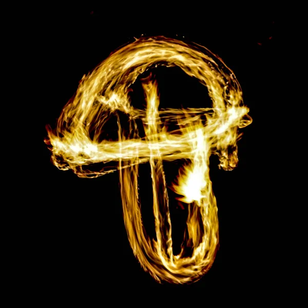 Abstract Background Swing Fire Flame Sign Isolated Black Background — 图库照片