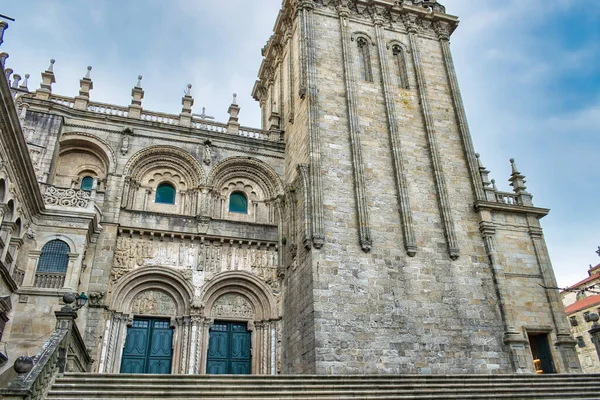Tiro Ângulo Baixo Catedral Santiago Compostela Espanha — Fotografia de Stock
