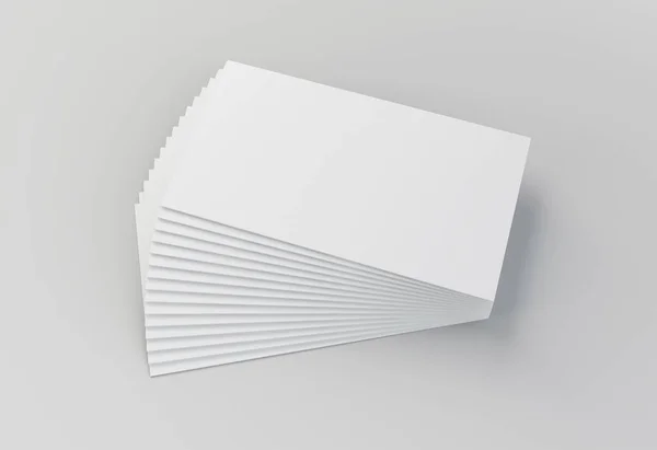 Uma Renderização Cartões Visita Branco Empilhados Com Espaço Cópia Isolado — Fotografia de Stock