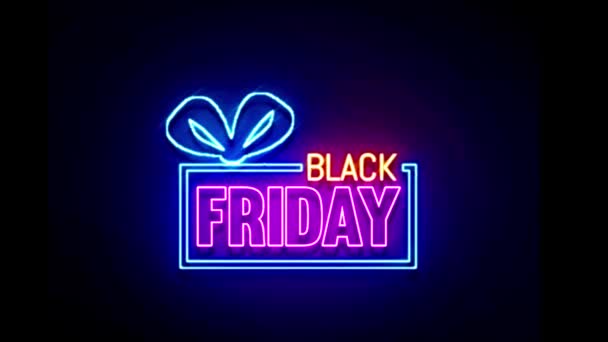 Neon Black Friday Banner Animation Footage Vfx Background — Stock Video