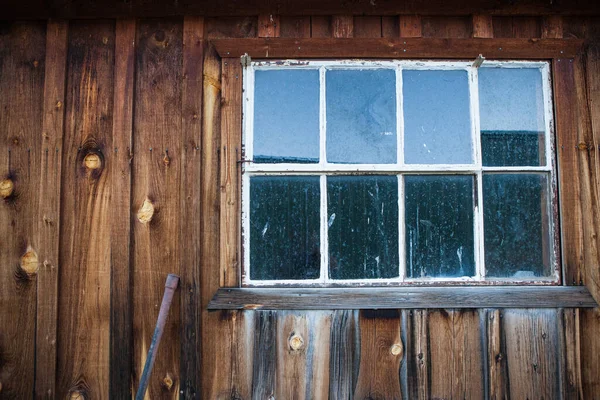 Primo Piano Della Finestra Vecchio Fienile Nel Nord Est Dell — Foto Stock