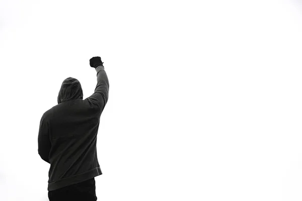 Back View Activist His Arm Isolated White Background — Stock Photo, Image