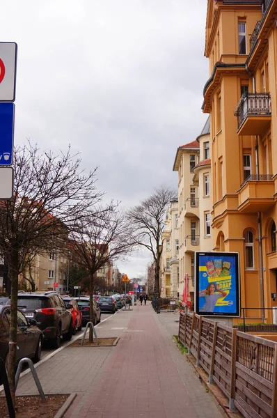Poznan Poland Mar 2019 Trowalk Next Apartment Buildings City Center — стоковое фото