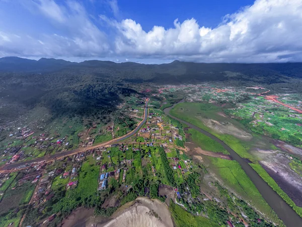 Panoramic View River Two Beach Sierra Leo — 图库照片