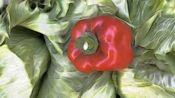 Chiudi Peperone Rosso Allo Stand Del Mercato — Foto Stock