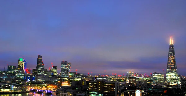 Widok Zabytków Architektur Londynie Nocy South Bank — Zdjęcie stockowe
