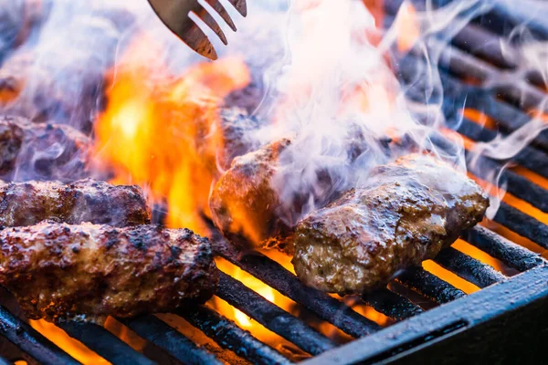 Close Rolos Carne Churrasco — Fotografia de Stock