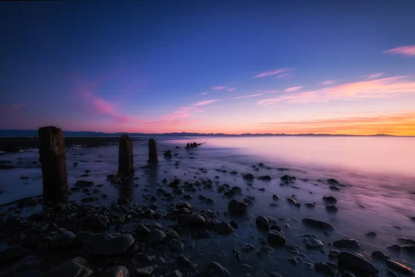 Hermosa Vista Del Cielo Colorido Atardecer Isla Vancouver Columbia Británica —  Fotos de Stock