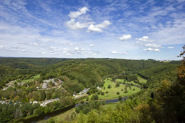 Landscape View Village Semois River Belgium — Stockfoto