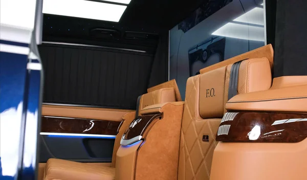 Stuttgart Jermany Desember 2021 Luxurious Comfortable Modern Car Interior Dalam — Stok Foto